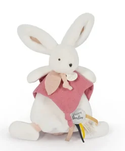 Doudou et Compagnie Coffret Doudou plat Lapin Vieux rose - Happy Boho - 25 cm