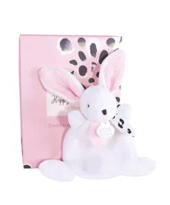 Doudou et Compagnie Coffret Mini Doudou Lapin rose - Happy Blush - 17 cm