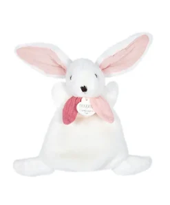 Doudou et Compagnie Coffret Mini Doudou Lapin Vieux rose - Happy Boho - 17 cm