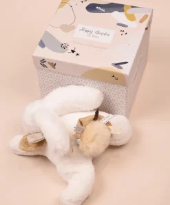 Doudou et Compagnie Coffret Pantin Lapin beige - Happy Wild - 25 cm
