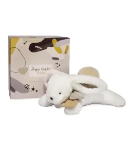Doudou et Compagnie Coffret Pantin Lapin beige - Happy Wild - 25 cm
