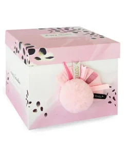 Doudou et Compagnie Coffret Pantin Lapin rose - Happy Blush - 25 cm