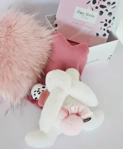 Doudou et Compagnie Coffret Pantin Lapin rose - Happy Blush - 25 cm
