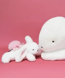 Doudou et Compagnie Coffret Pantin Lapin rose - Happy Blush - 25 cm