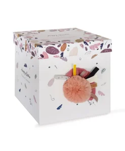 Doudou et Compagnie Coffret Pantin Lapin Vieux rose - Happy Boho - 25 cm