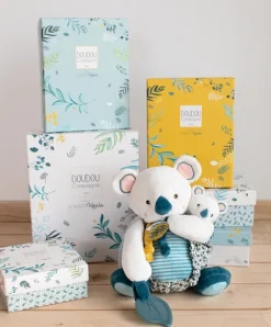 Doudou et Compagnie Coffret peluche d'activités Yoca le koala et son bébé - 25 cm
