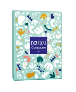 Doudou et Compagnie Coffret peluche dinosaure vert - Attache-tetine Filou - 23 cm