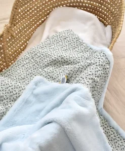 Doudou et Compagnie Couverture bébé plaid Douceur Yoca le koala - Bleu - 70 x 100 cm