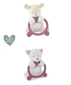 Doudou et Compagnie Doudou anneau de dentition - Hochet - HOULAHOP - Rose clair