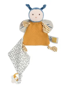 Doudou et Compagnie Doudou attache sucette abeille Pollen en coton BIO - 17 cm