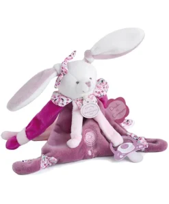 Doudou et Compagnie Doudou attache sucette lapin Cerise rose - 17 cm
