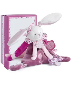 Doudou et Compagnie Doudou attache sucette lapin Cerise rose - 17 cm