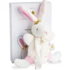 Doudou et Compagnie Doudou attache sucette lapin étoile rose - 15 cm
