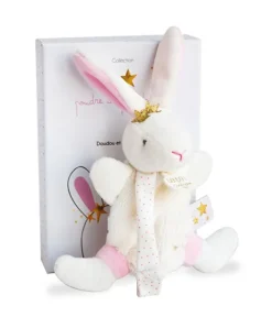 Doudou et Compagnie Doudou attache sucette lapin étoile rose - 15 cm