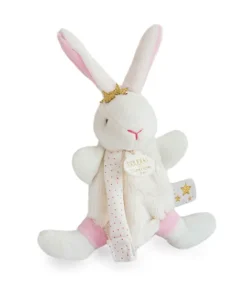 Doudou et Compagnie Doudou attache sucette lapin étoile rose - 15 cm
