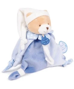 Doudou et Compagnie Doudou attache sucette ours Petit chou - Bleu - 17 cm