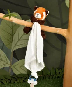 Doudou et Compagnie Doudou attache sucette peluche panda roux - 12 cm - Unicef