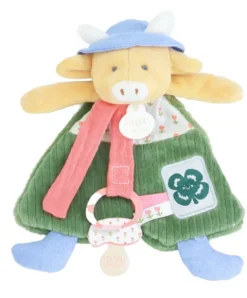 Doudou et Compagnie Doudou attache-sucette Vache Anette - 19 cm