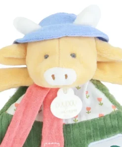 Doudou et Compagnie Doudou attache-sucette Vache Anette - 19 cm