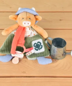 Doudou et Compagnie Doudou attache-sucette Vache Anette - 19 cm