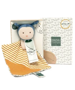 Doudou et Compagnie Doudou bébé abeille Pollen en coton BIO - 20 cm - modèle aléatoire