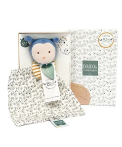 Doudou et Compagnie Doudou bébé abeille Pollen en coton BIO - 20 cm - modèle aléatoire
