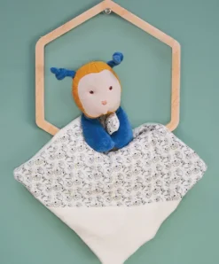 Doudou et Compagnie Doudou bébé abeille Pollen en coton BIO - 20 cm - modèle aléatoire