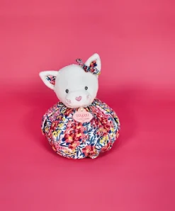 Doudou et Compagnie Doudou Chat rose - Cocon - Balle d'éveil - 3 EN 1