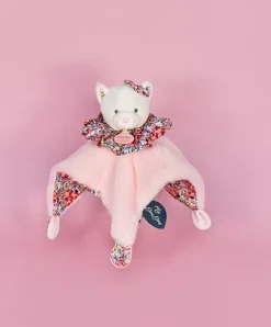 Doudou et Compagnie Doudou Chat rose - Cocon - Balle d'éveil - 3 EN 1