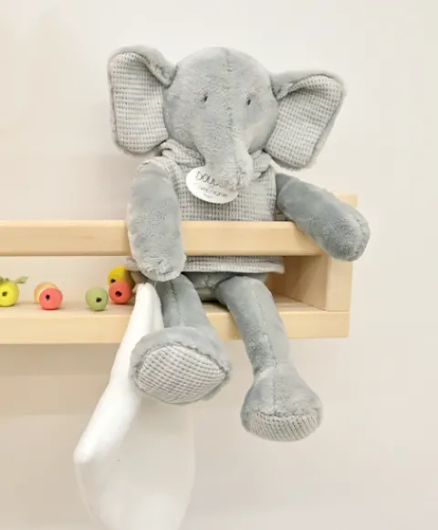 Doudou et Compagnie Doudou Elephant gris avec mouchoir - Sweety - 25 cm