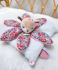 Doudou et Compagnie Doudou FAON blanc avec pétales - BOH'AIME -