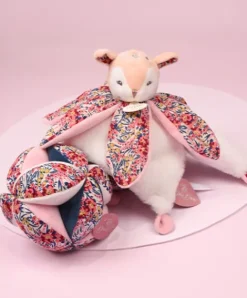 Doudou et Compagnie Doudou FAON blanc avec pétales - BOH'AIME -