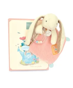 Doudou et Compagnie Doudou hochet bebe lapin rose - LAPIN CIBOULETTE - 21 cm