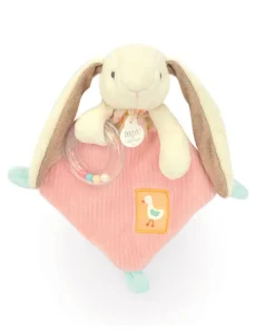 Doudou et Compagnie Doudou hochet bebe lapin rose - LAPIN CIBOULETTE - 21 cm
