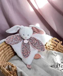 Doudou et Compagnie Doudou LAPIN blanc avec pétales - BOH'AIME -