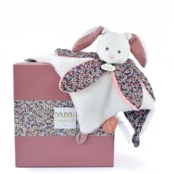 Doudou et Compagnie Doudou LAPIN blanc avec pétales - BOH'AIME -