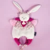 Doudou et Compagnie Doudou Lapin marionnette - Petit sac - Amusette 3 EN 1