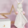 Doudou et Compagnie Doudou lapin mouchoir rose lapin étoile - 10 cm