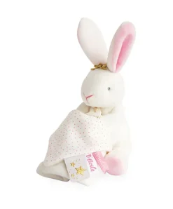 Doudou et Compagnie Doudou lapin mouchoir rose lapin étoile - 10 cm