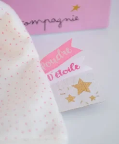 Doudou et Compagnie Doudou lapin mouchoir rose lapin étoile - 10 cm