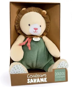 Doudou et Compagnie Doudou Lion beige et vert - 30 cm