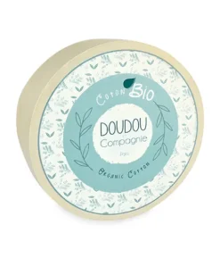 Doudou et Compagnie Doudou mouchoir chien bleu en coton BIO -15 cm