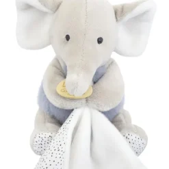 Doudou et Compagnie Doudou mouchoir elephant bleu et gris - 11 cm