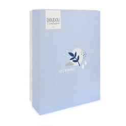 Doudou et Compagnie Doudou mouchoir elephant bleu et gris - 11 cm