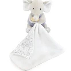Doudou et Compagnie Doudou mouchoir elephant bleu et gris - 11 cm