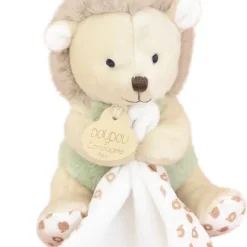Doudou et Compagnie Doudou mouchoir hérisson vert et marron - 11 cm
