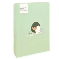 Doudou et Compagnie Doudou mouchoir hérisson vert et marron - 11 cm