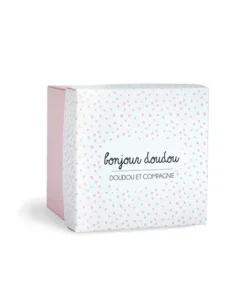 Doudou et Compagnie Doudou mouchoir lapin rose - 10 cm - Boite fleur