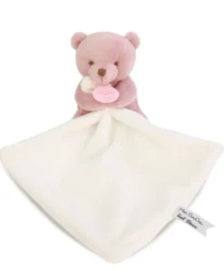 Doudou et Compagnie Doudou mouchoir- Mon petit ourson - Rose - 10 cm