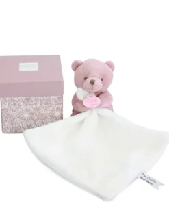 Doudou et Compagnie Doudou mouchoir- Mon petit ourson - Rose - 10 cm